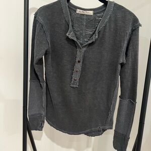 We The Free Charcoal Knit Top